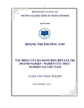Đa dạng hóa & giá trị doanh nghiệp: Luận văn thạc sĩ UEH