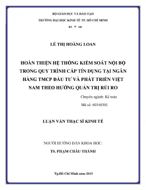 Cải thiện hệ thống kiểm soát nội bộ trong quy trình cấp