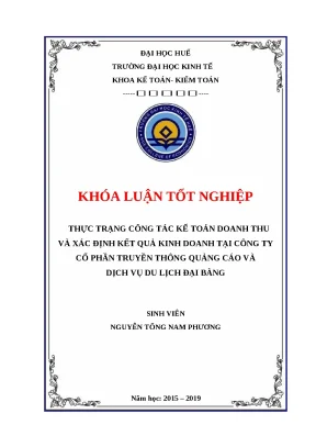 Khóa luận Kế toán doanh thu và Kết quả kinh doanh