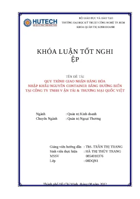 Quy Trình Giao Nhận Hàng Nhập Khẩu Container Bằng Đường