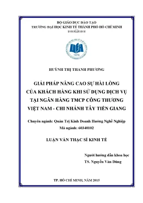 Giải pháp nâng cao sự hài lòng khách hàng tại VietinBank