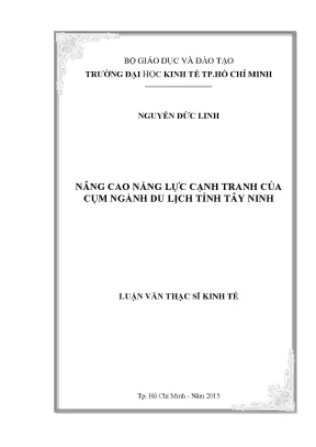 Nâng cao năng lực cạnh tranh ngành du lịch tỉnh Tây Ninh