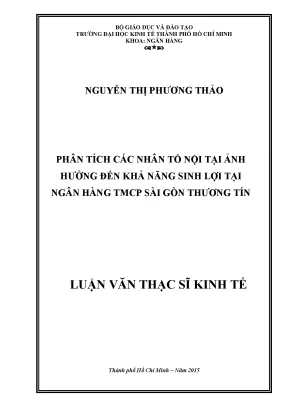 Phân Tích Các Nhân Tố Ảnh Hưởng Đến Khả Năng Sinh Lợi