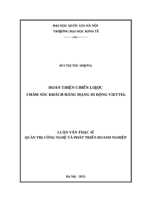 Chiến Lược Chăm Sóc Khách Hàng Mạng Di Động Viettel: