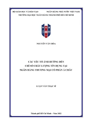 Yếu Tố Ảnh Hưởng Đến Chất Lượng Tín Dụng Tại Ngân Hàng Á