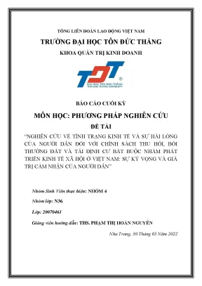 Tình Trạng Kinh Tế và Sự Hài Lòng của Người Dân với