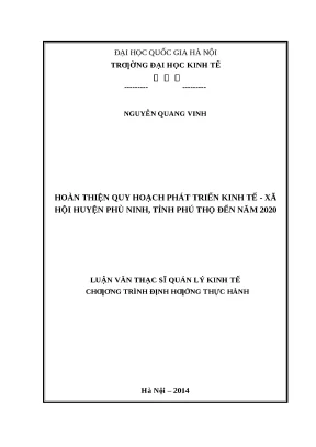 Hoàn thiện quy hoạch phát triển kinh tế - xã hội huyện