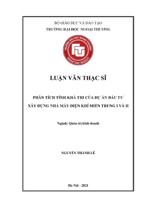 Phân Tích Tính Khả Thi Dự Án Đầu Tư Nhà Máy Điện Khí