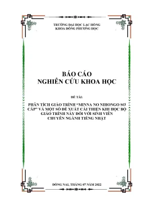 Cải thiện giáo trình Minna no Nihongo sơ cấp cho sinh 