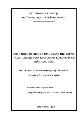 Cải Tiến Tổ Chức Kế Toán Doanh Thu và Kết Quả Kinh Doanh