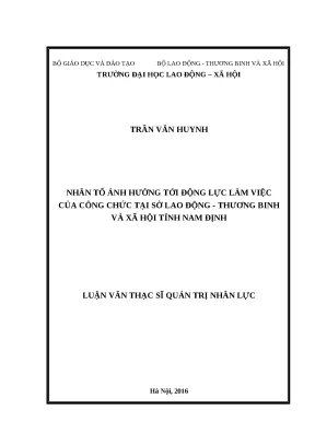 Nhân Tố Ảnh Hưởng Đến Động Lực Làm Việc Của Công Chức