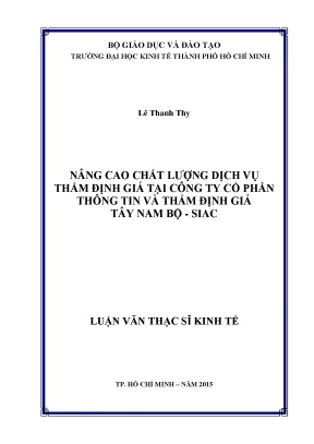 Nâng Cao Chất Lượng Dịch Vụ Thẩm Định Giá Tại SIAC