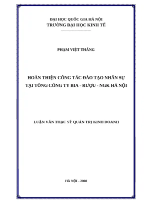 Cải thiện công tác đào tạo nhân sự tại Tổng Công ty Bia