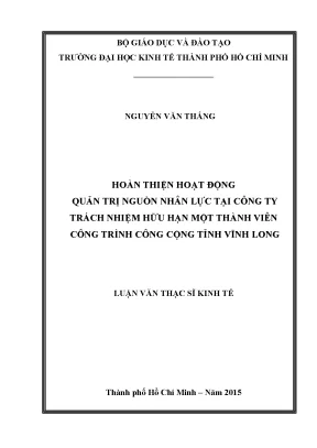 Cải thiện quản trị nguồn nhân lực tại Công ty TNHH Công