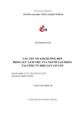 Yếu Tố Ảnh Hưởng Đến Động Lực Làm Việc Tại Công Ty Điện