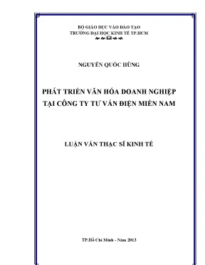 Luận văn thạc sĩ: Phát triển văn hóa doanh nghiệp (UEH)