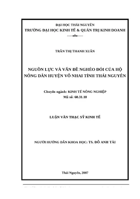 Nâng cao nguồn lực và giảm nghèo cho hộ nông dân Võ Nhai