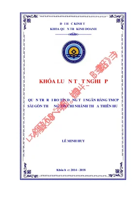 Quản trị rủi ro tín dụng tại Sacombank Thừa Thiên Huế