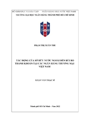 Tác động của sở hữu nước ngoài đến rủi ro thanh khoản