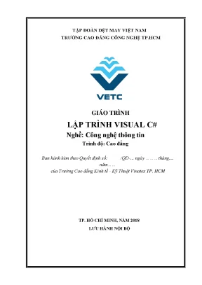 Giáo Trình Lập Trình Visual C# Cho Nghề Công Nghệ Thông Tin