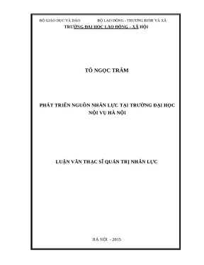 Phát Triển Nguồn Nhân Lực Tại Trường Đại Học Nội Vụ Hà Nội