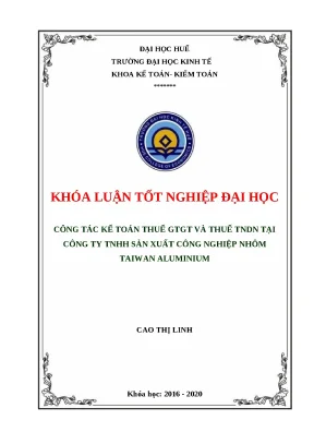 Nghiên cứu công tác kế toán thuế GTGT và TNDN tại Công
