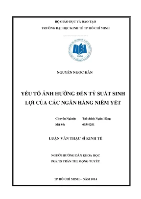 Yếu Tố Ảnh Hưởng Đến Tỷ Suất Sinh Lợi Của Ngân Hàng Niêm
