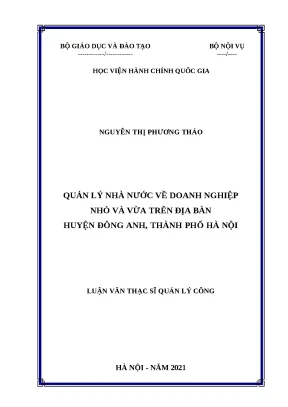 Quản lý nhà nước đối với doanh nghiệp nhỏ và vừa tại