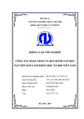 Công Tác Soạn Thảo và Ban Hành Văn Bản tại Viện Hàn Lâm