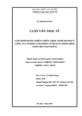 Giải pháp hoàn thiện chiến lược kinh doanh tại Navisoft