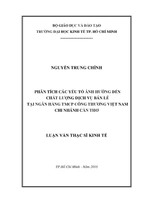 Phân Tích Nhân Tố Ảnh Hưởng Đến Chất Lượng Dịch Vụ Bán