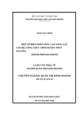 Biện pháp nâng cao năng lực cán bộ công chức Thủy Nguyên