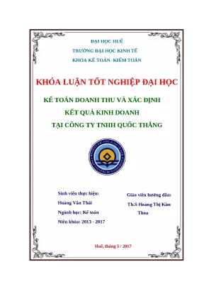 Khóa luận Kế toán doanh thu & xác định kết quả kinh doanh