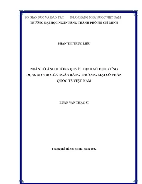 Nhân tố quyết định sử dụng ứng dụng MyVIB của ngân hàng