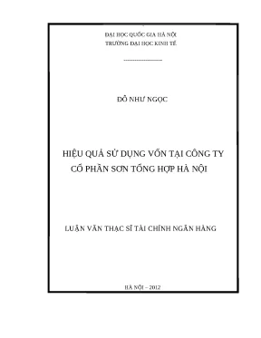 Nâng cao hiệu quả sử dụng vốn tại Công ty Cổ phần Sơn