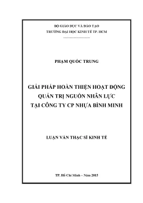 Giải pháp nâng cao quản trị nguồn nhân lực tại Công ty