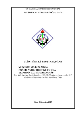 Giáo Trình Kỹ Thuật Chụp Ảnh Cho Ngành Thiết Kế Đồ Họa