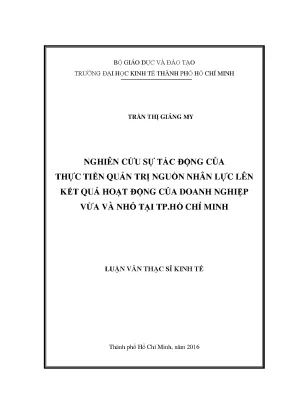 Nghiên cứu tác động của quản trị nguồn nhân lực đến hiệu