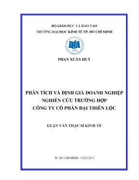 Luận văn thạc sĩ UEH: Định giá công ty Đại Thiên Lộc
