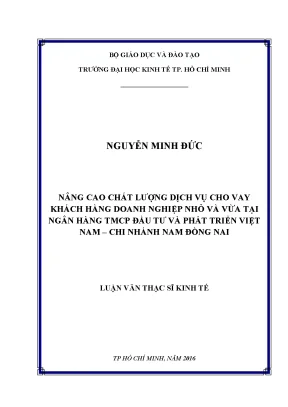 Nâng cao chất lượng dịch vụ cho vay doanh nghiệp nhỏ tại