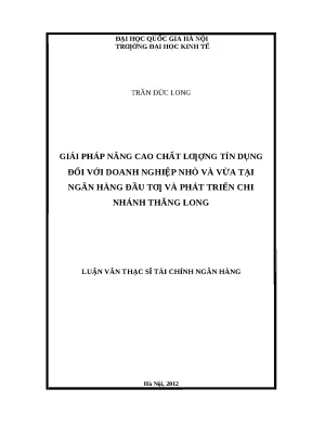 Giải pháp nâng cao chất lượng tín dụng cho doanh nghiệp