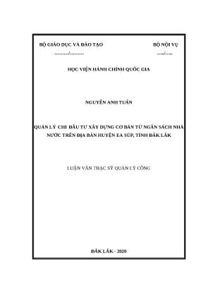 Quản Lý Chi Đầu Tư Xây Dựng Từ Ngân Sách Nhà Nước Tại