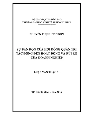 Luận văn: HĐQT bận rộn ảnh hưởng đến rủi ro doanh nghiệp