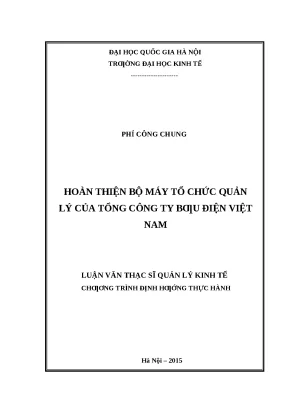 Hoàn thiện bộ máy tổ chức quản lý Tổng công ty Bưu điện