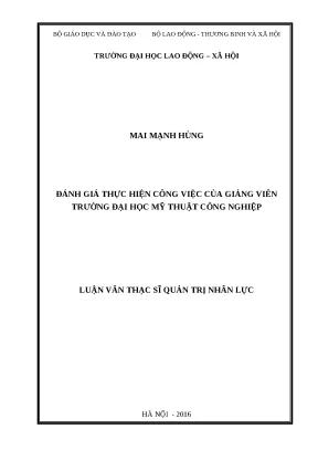 Đánh Giá Hiệu Quả Công Việc Giảng Viên Tại Trường Đại