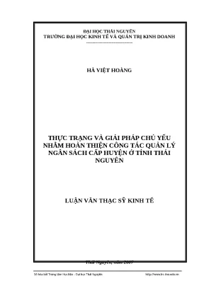 Cải thiện quản lý ngân sách cấp huyện tại Thái Nguyên