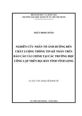 Nghiên cứu ảnh hưởng đến chất lượng thông tin kế toán
