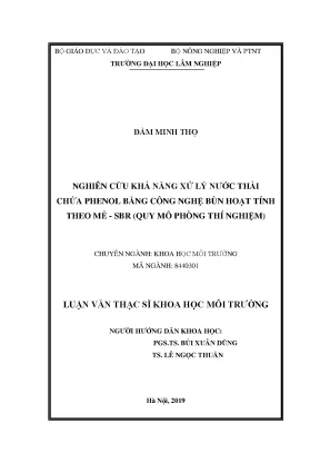 Xử lý nước thải chứa phenol bằng công nghệ SBR hiệu quả