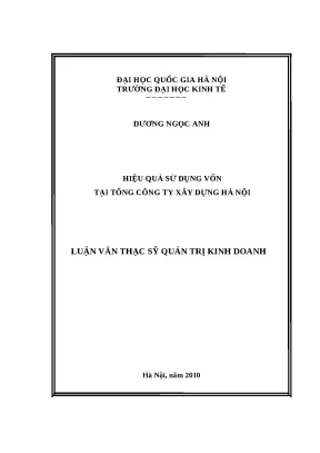 Nâng cao hiệu quả sử dụng vốn tại Tổng Công ty Xây dựng