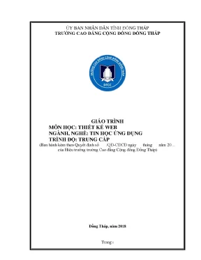 Giáo Trình Thiết Kế Web Trung Cấp Ngành Tin Học Ứng Dụng
